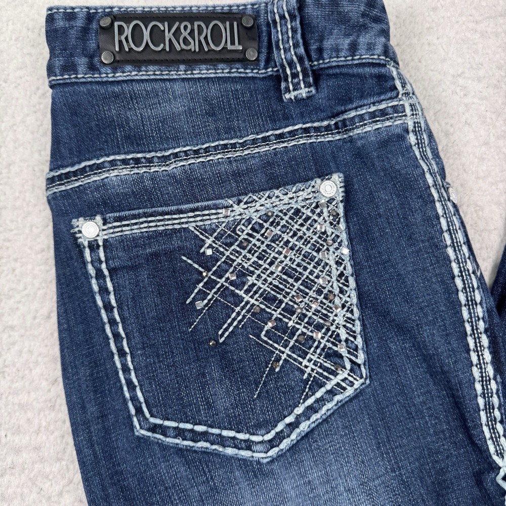 Rock&Roll Cowgirl Jeans Size 29x32 (30x31) Original Low Rise Boot‎ Embellished